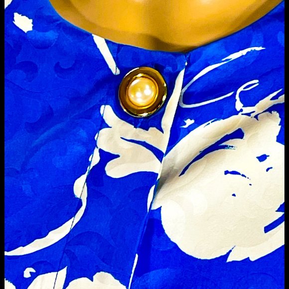 ▪️VTG▪️MAGGY LONDON▪️80's Floral Scroll Jacquard Silk 2-Piece Pleated Skirt Set - Picture 4 of 11